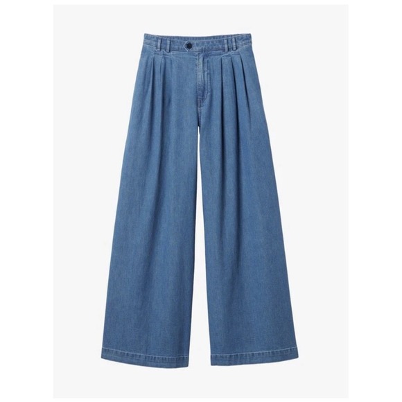 NWT Gap x DOEN High Waisted Wide Leg Denim Trousers Size 28 6 Jeans Pants Cotton - Picture 2 of 16